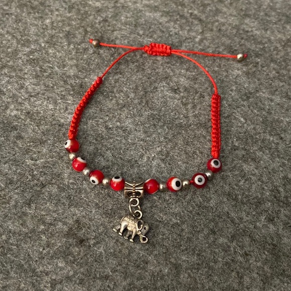 NEW EVIL EYE WITH ELEPHANT RED BRACELET - Picture 1 of 1